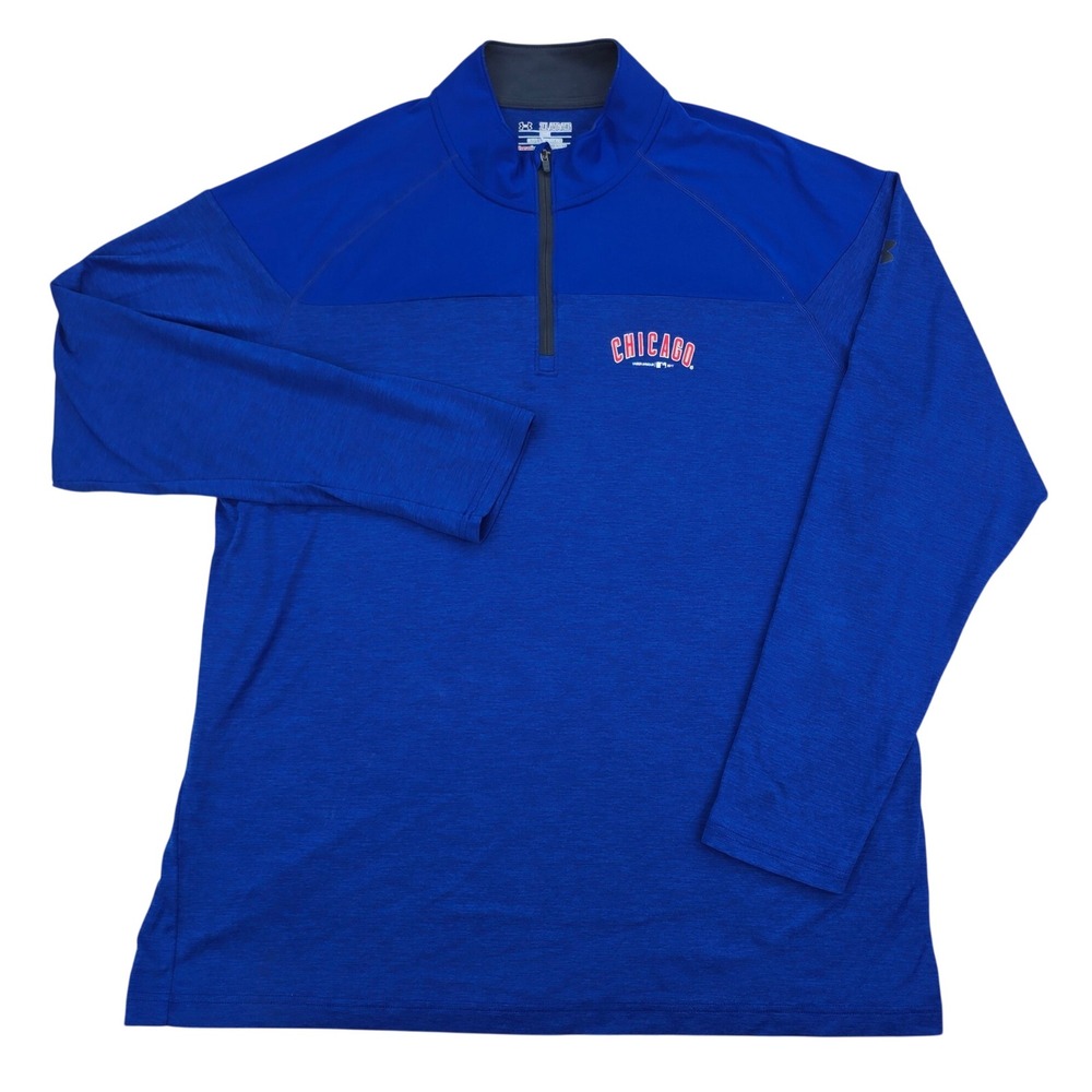 Under Armour Chicago Cubs HeatGear 1/4 Zip Pullover Mens 2XL Blue MLB Baseball